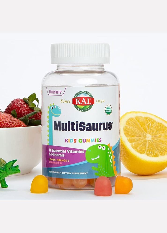Витамины и минералы MultiSaurus, 60 желеек KAL (322292344)