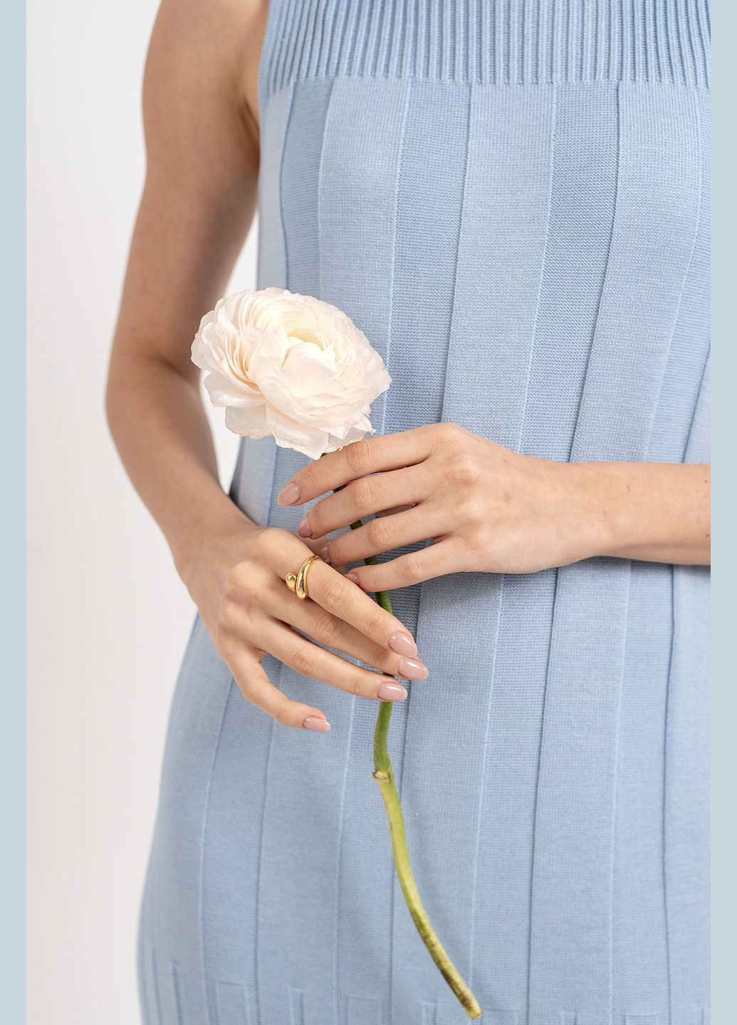 Блакитна коктейльна, ділова, пляжна, повсякденний, вечірня сукня comfort milk Teplo в смужку