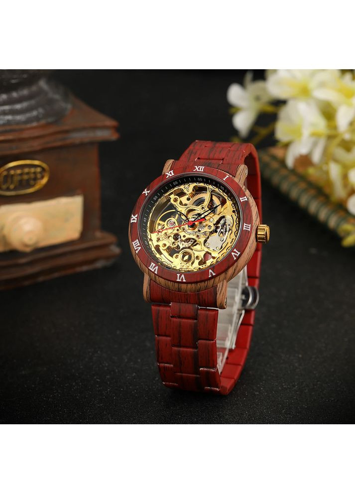 Механічний годинник Red-Gold для чоловіків стильний наручний годинник з люмінесцентним підсвічуванням ProDobro (367264879)
