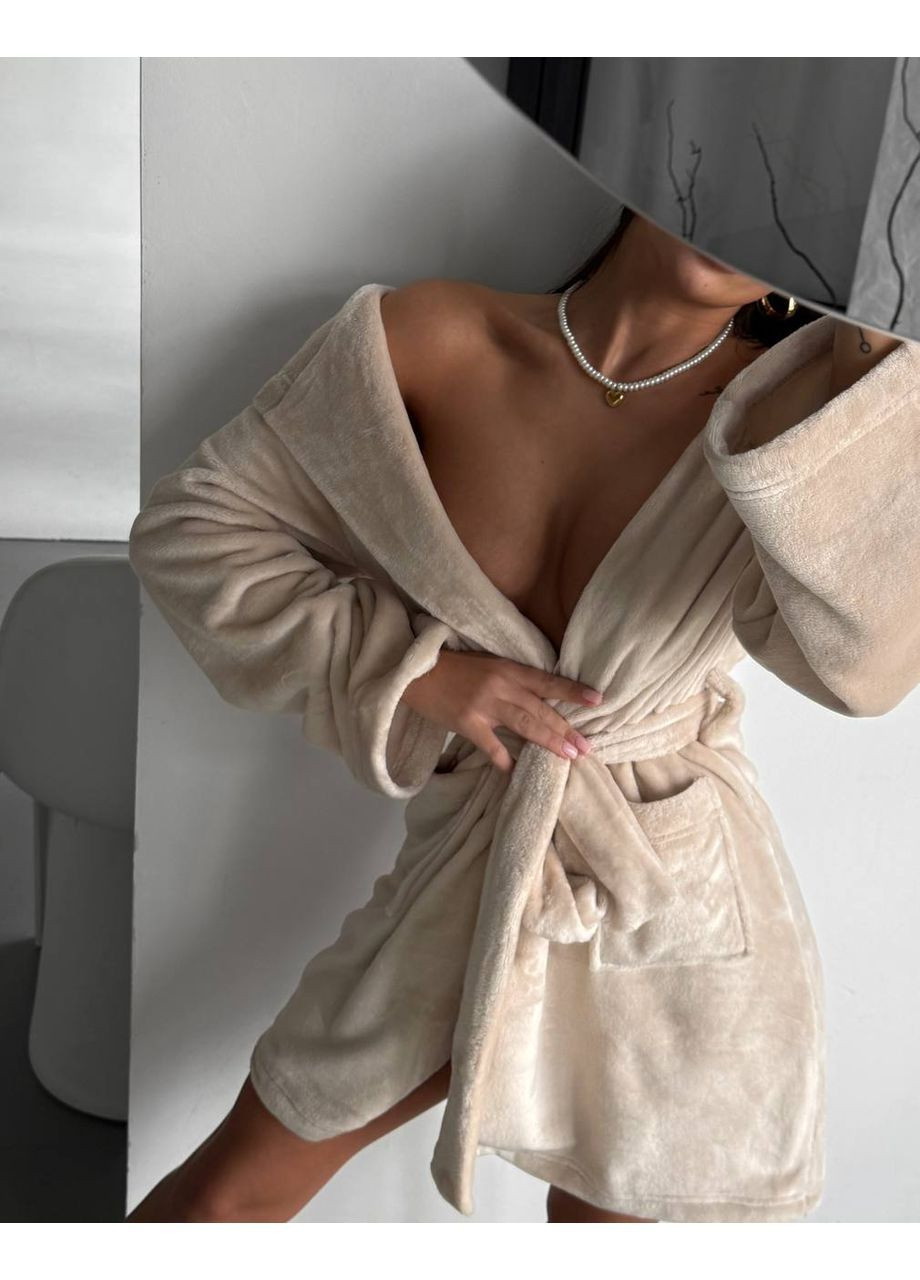 Махровый короткий халат Adelante (369378328)