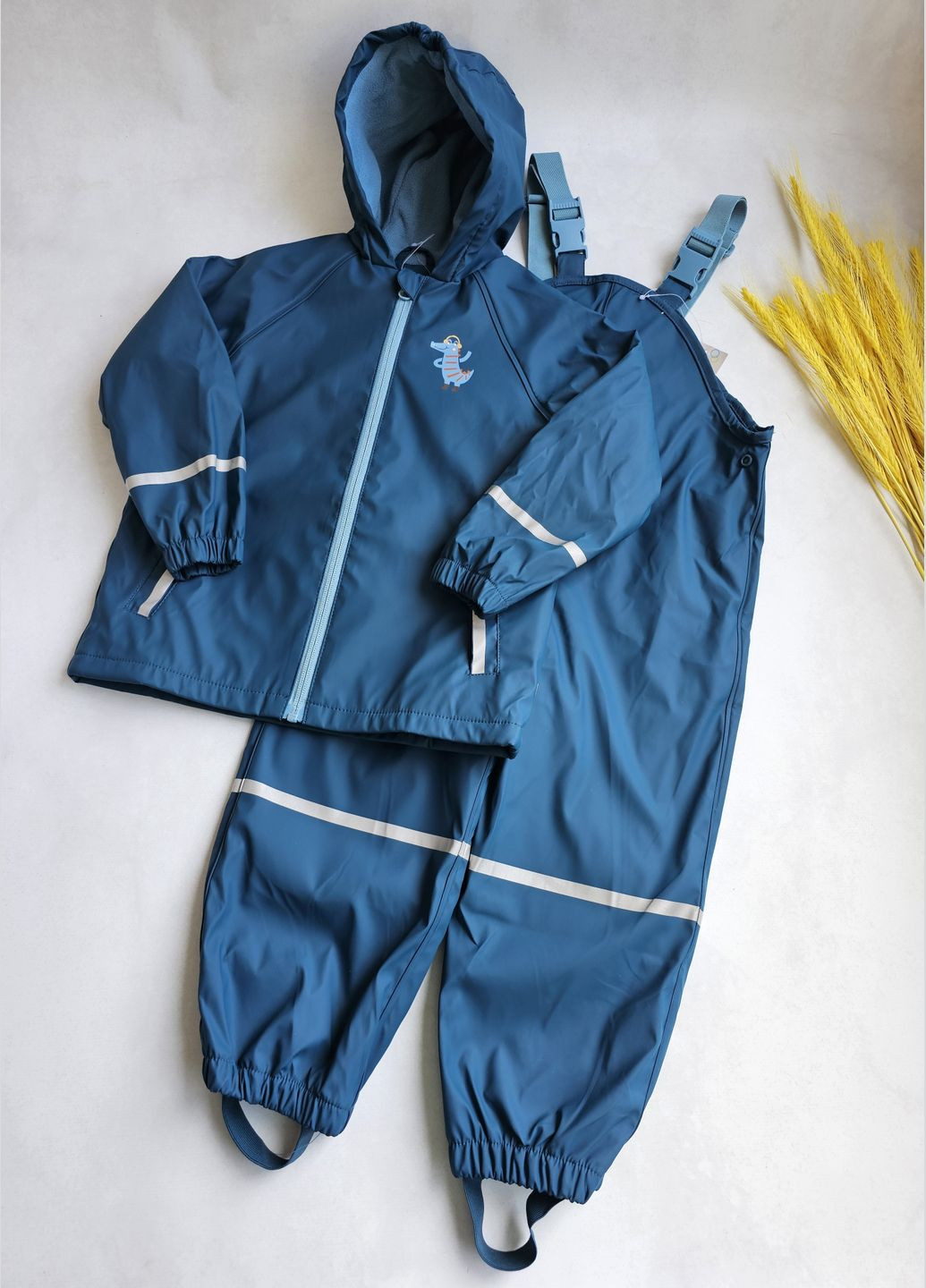 Дождевик Детский Грязепруф на флисе ☔️Дождевик Комплект Детский Куртка и Полукомбинезон Lupilu Куртка та Напівкомбінезон (303278445)