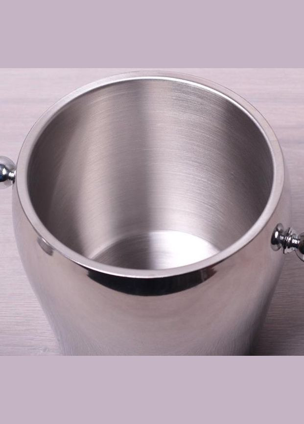 Відро для льоду 2000мл з нержавіючої сталі з подвійними стінками і кришкою Kamille (297366634)