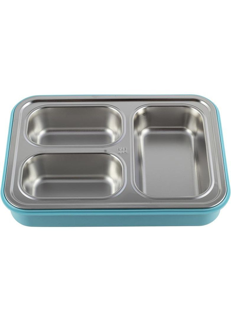 Ланч-бокс Snack 1200мл контейнер для еды с 3 секциями голубой пластиковый судок для обедов Kamille (368987477)