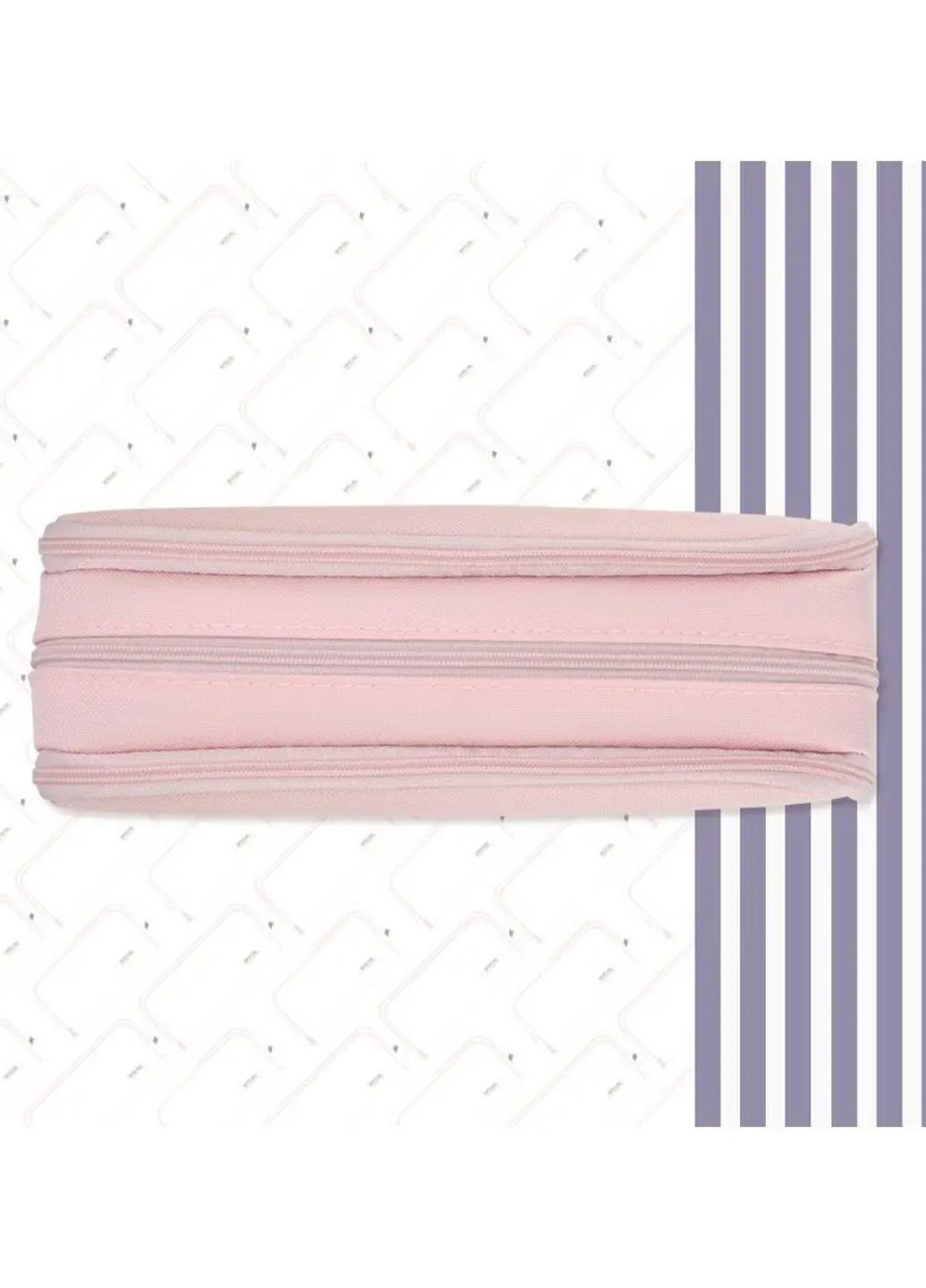 Пенал трёхсекционный большой вместимости розовый (60122) No Brand (348782679)