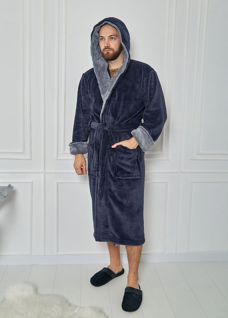 Халат батал махровий чоловічий довгий, теплий No Brand (318093577)