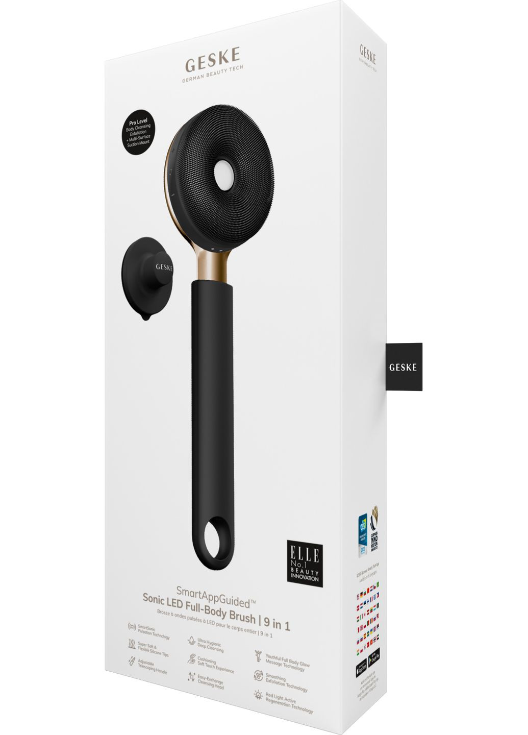 Звукова світлодіодна щітка для всього тіла Sonic LED Full-Body Brush&Intensive Exfoliator 9в1 gray GESKE (341525913)