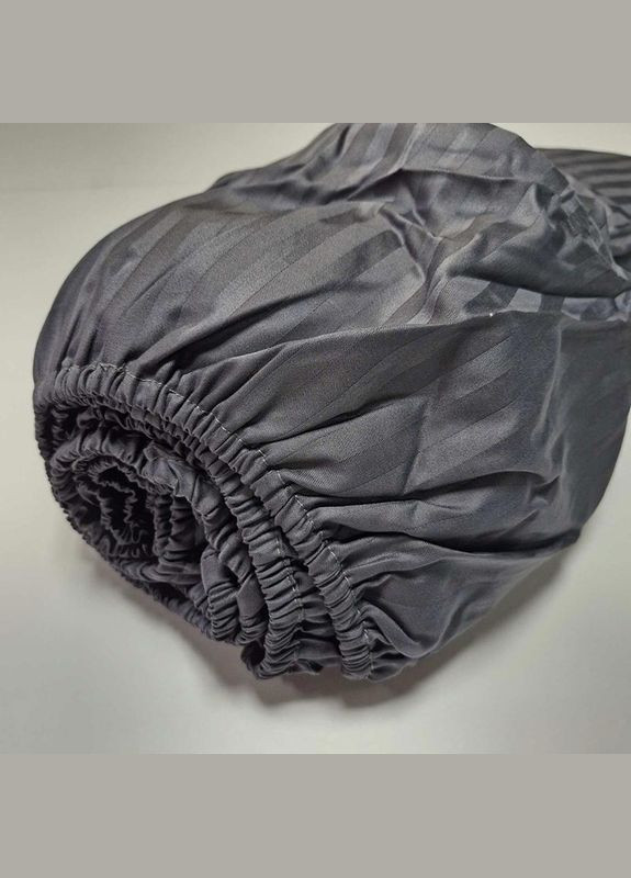 Простыня на резинке №369 - 180-200-25 Сатин страйп MERISET (323216073)