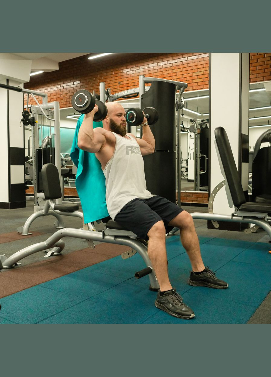 Набор спортивных полотенец из микрофибры 50х90 + 70х140 Тифани (A-025068) Love You голубой