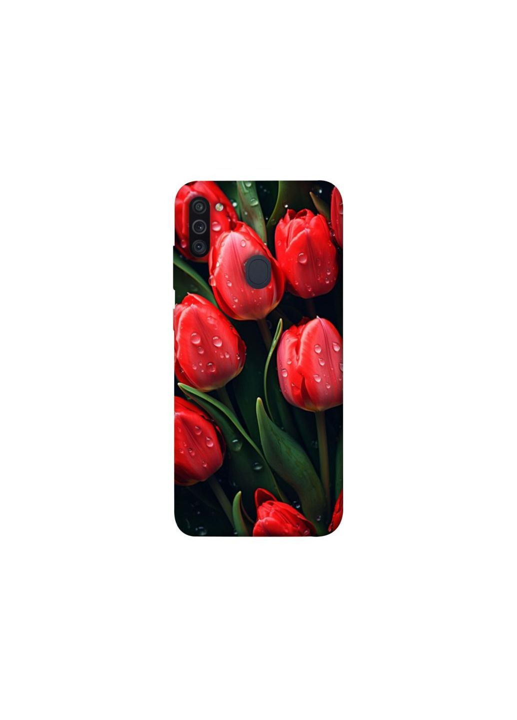Чехол на Samsung Galaxy M11 Красные тюльпаны Frontalka (365834790)