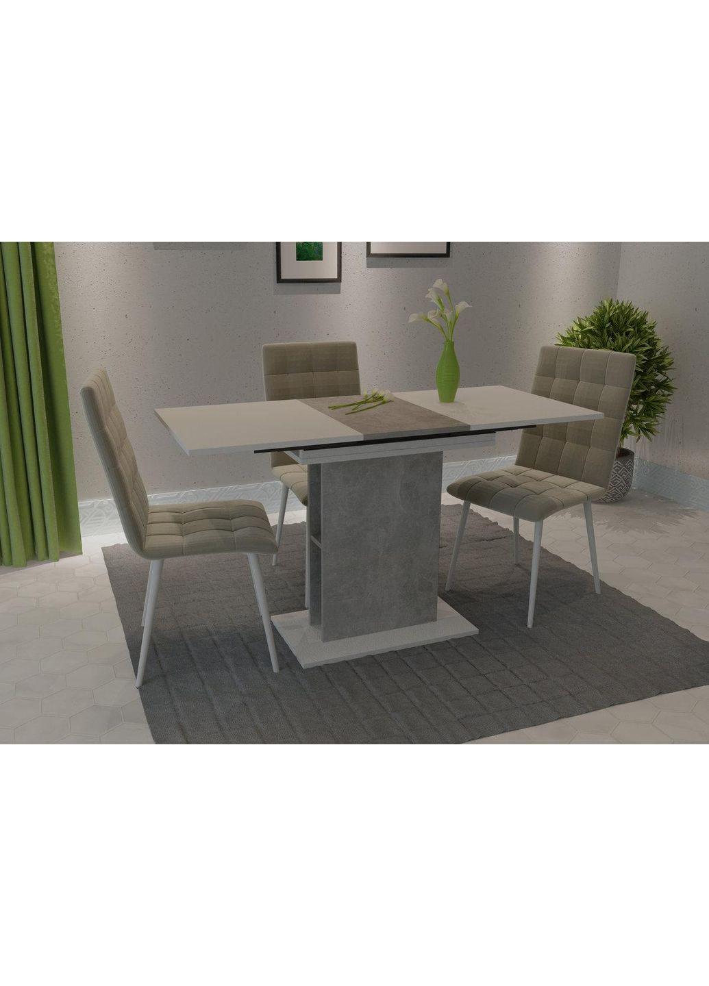 STOUN B/I стіл біла аляска/індастріал Intarsio (371993834)