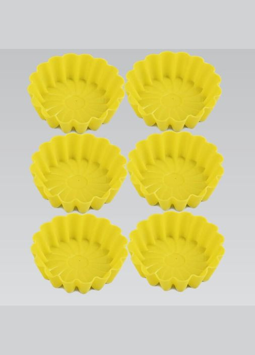 Набір силіконових форм для випікання 6 предметів 8 см жовтий Maestro (294652996)