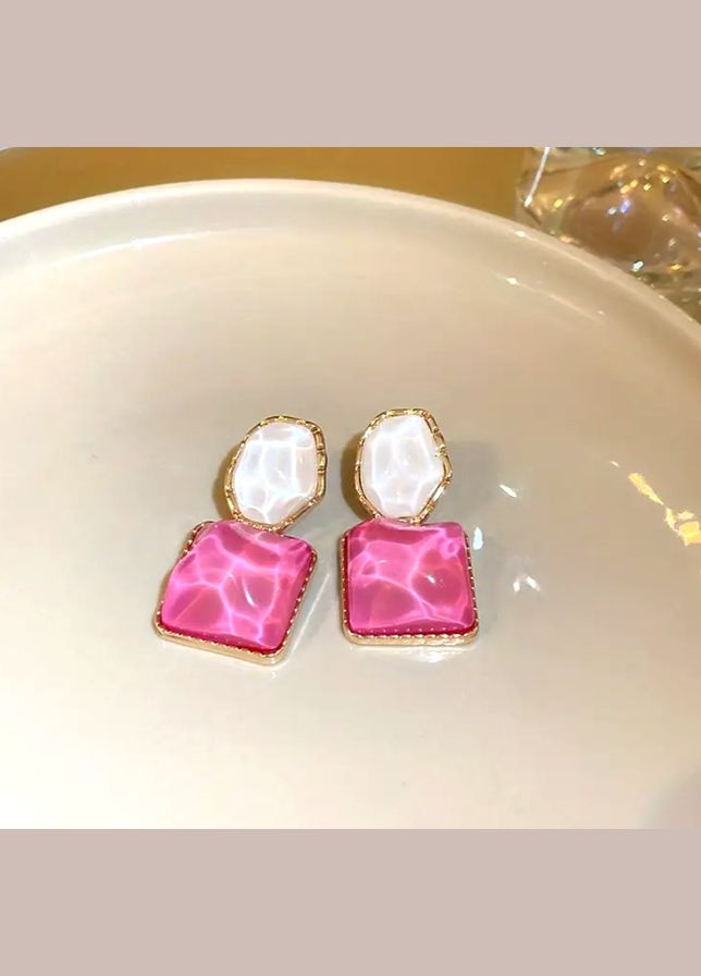 Серьги бижутерия розово-молочные No Brand (331621037)