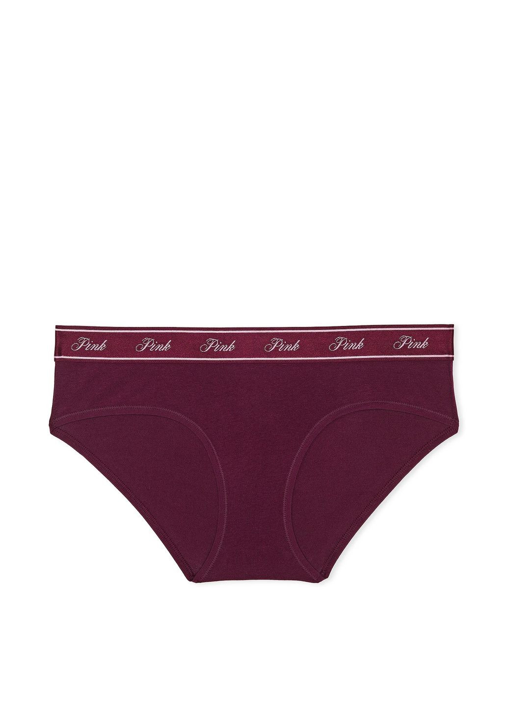 Бордовый демисезонный комплект белья хлопок топ+трусики хипхагер бордо Victoria's Secret комплект