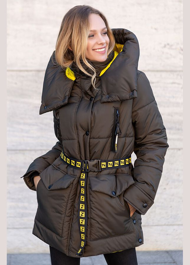 Оливковая (хаки) зимняя зимняя куртка магда (01123-green46) MioRichi