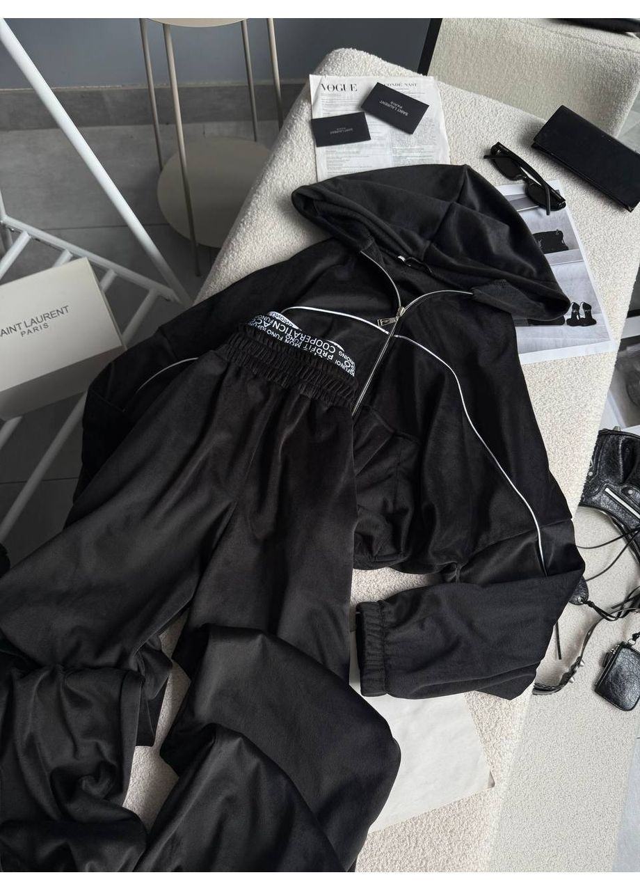 Жіночий велюровий костюм із капюшоном на блискавці No Brand (369135519)