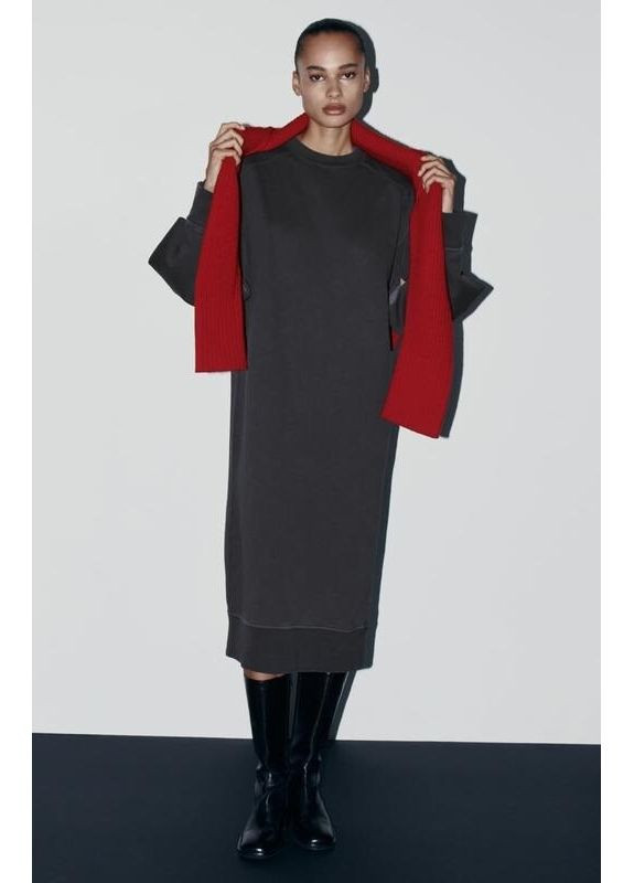 Серое платье 8417/451 Zara