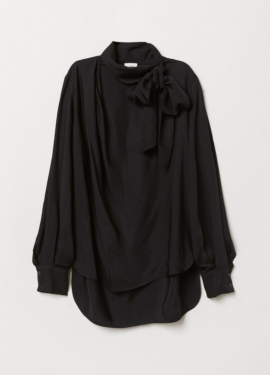 Черная летняя блузка H&M Studio
