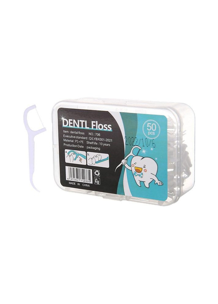 Флос-зубочистки флосери зубна нитка з тримачем у контейнері 50 шт. (AH0114_2) No Brand (306559644)