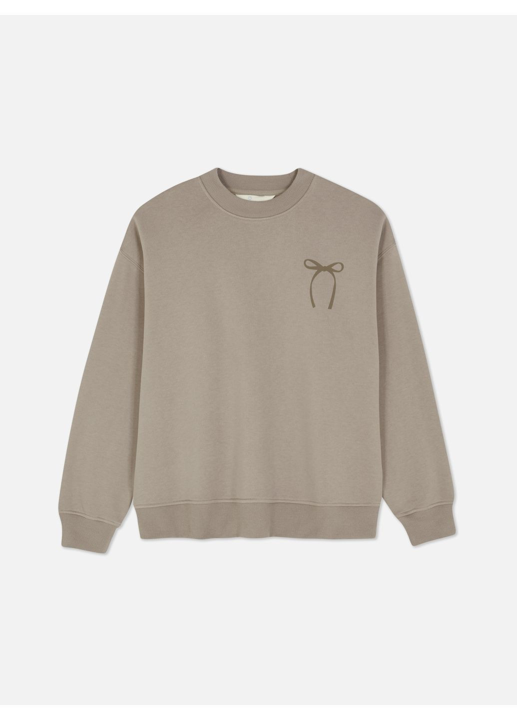 Темно-бежевый свитшот флис,темно-бежевый с принтом, Primark (368157719)