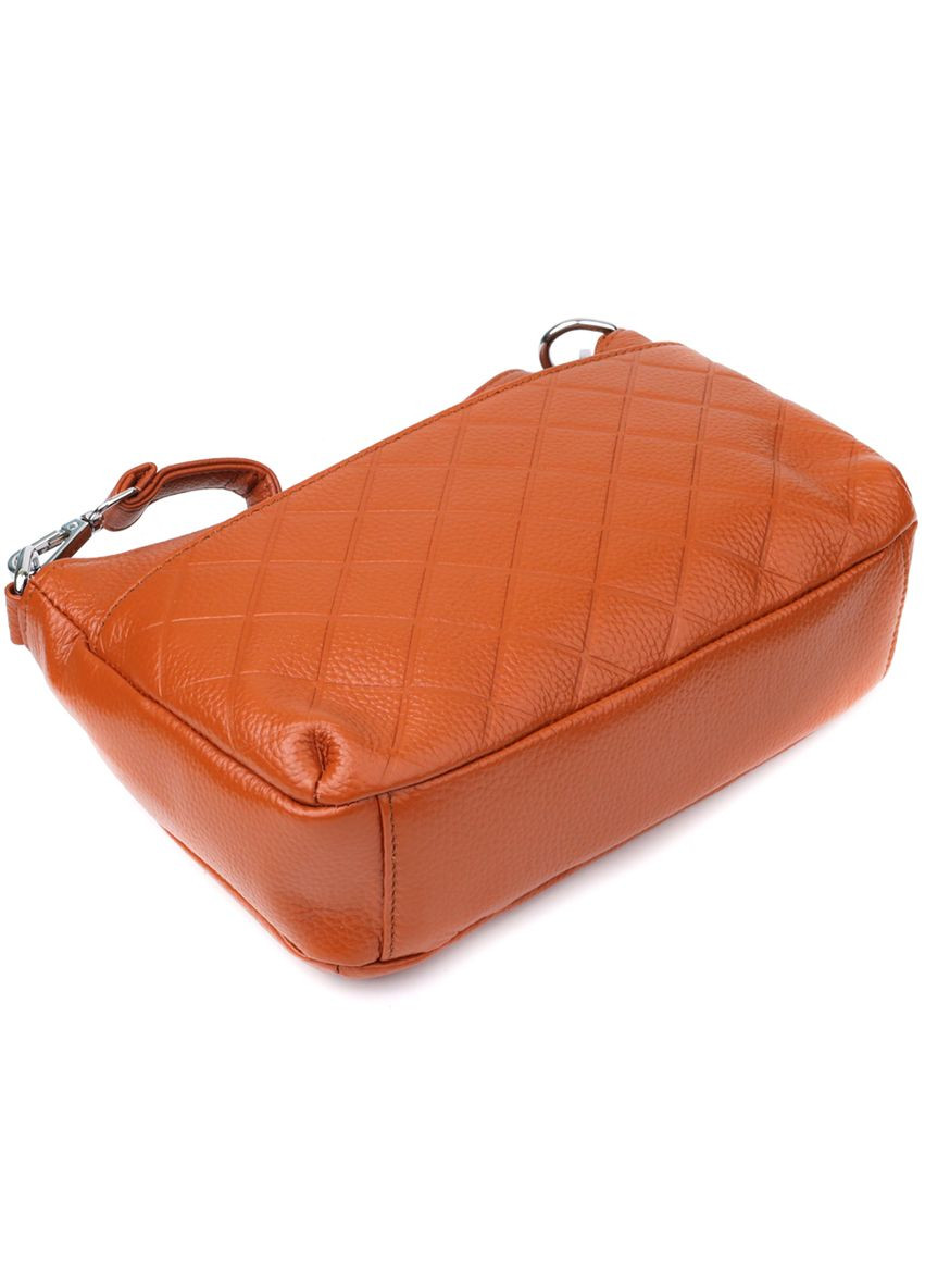 Жіноча сумка з натуральної шкіри з двома ремінцями 22929 Рудий Vintage (351508212)