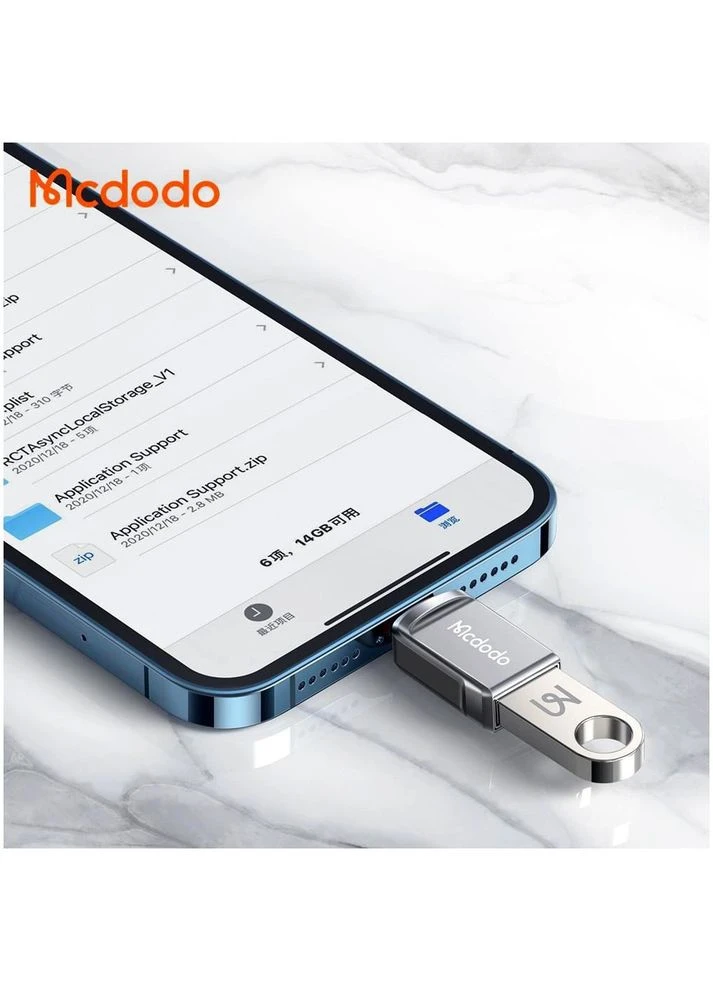 Адаптер OTG USB-A 3.0 Lightning Dark Grey протиударний для iPhone 6 McDodo (370166212)