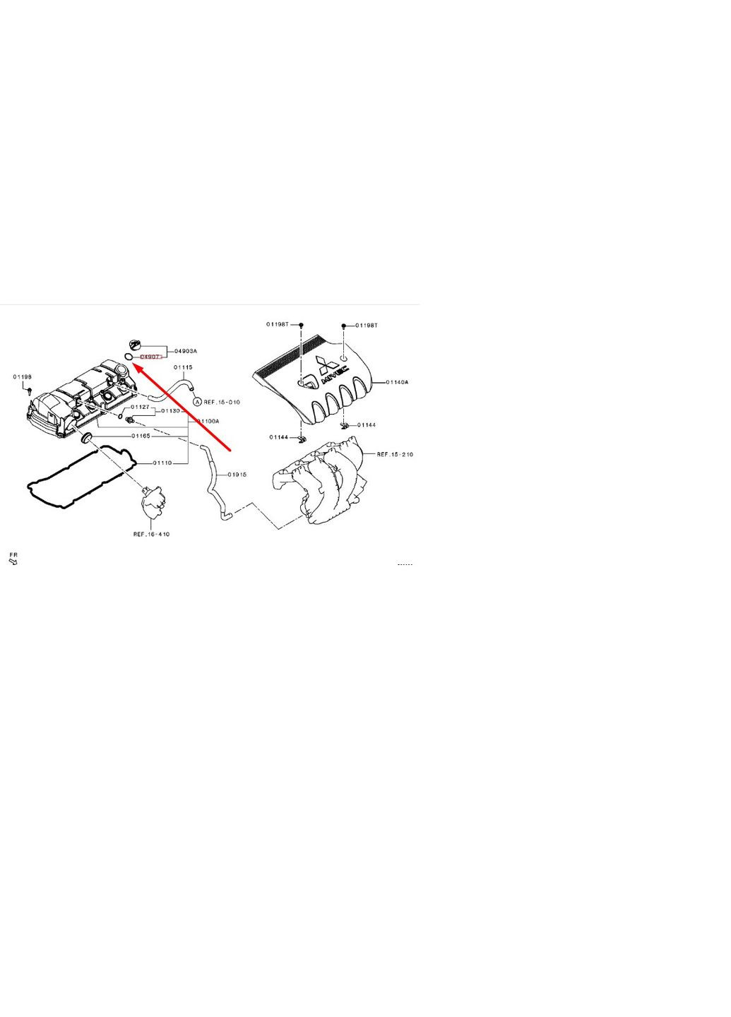 Прокладка крышки горловины, оригинал, Lancer X, Outlander II,III, ASX 2006- OEM 1250A012 Mitsubishi (360504672)