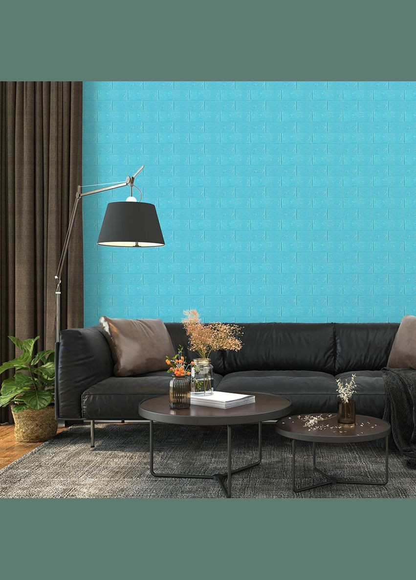 3D панель самоклеюча цегла Бірюза 700х770х3мм (002-3) SW-00000573 Sticker Wall (316187261)