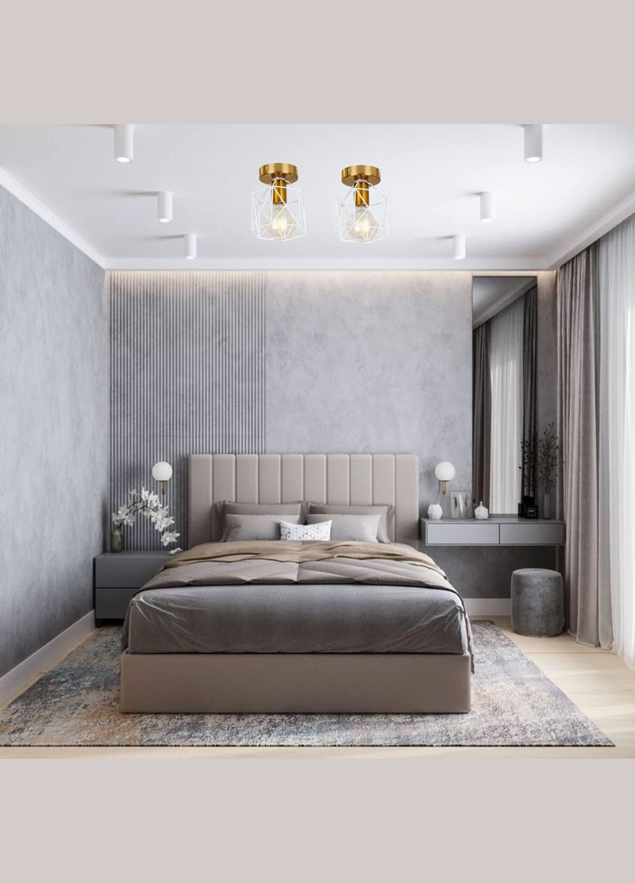 Бронзова люстра з білим плафоном лофт (56-XPR101F-1 BRZ+WH) No Brand (370070418)