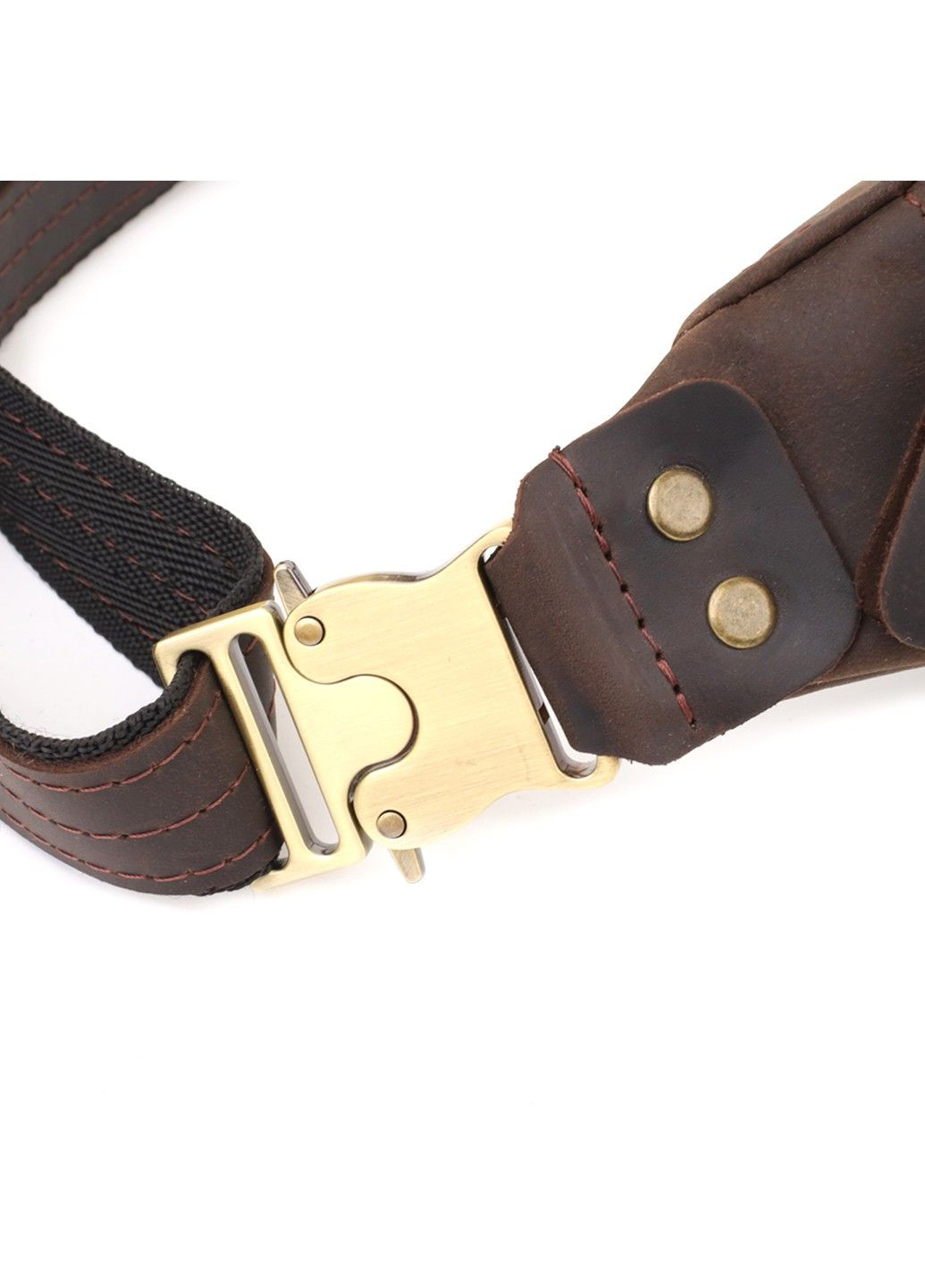 Мужская стильная бананка из натуральной винтажной кожи 23130 Коричневый Shvigel (335007588)