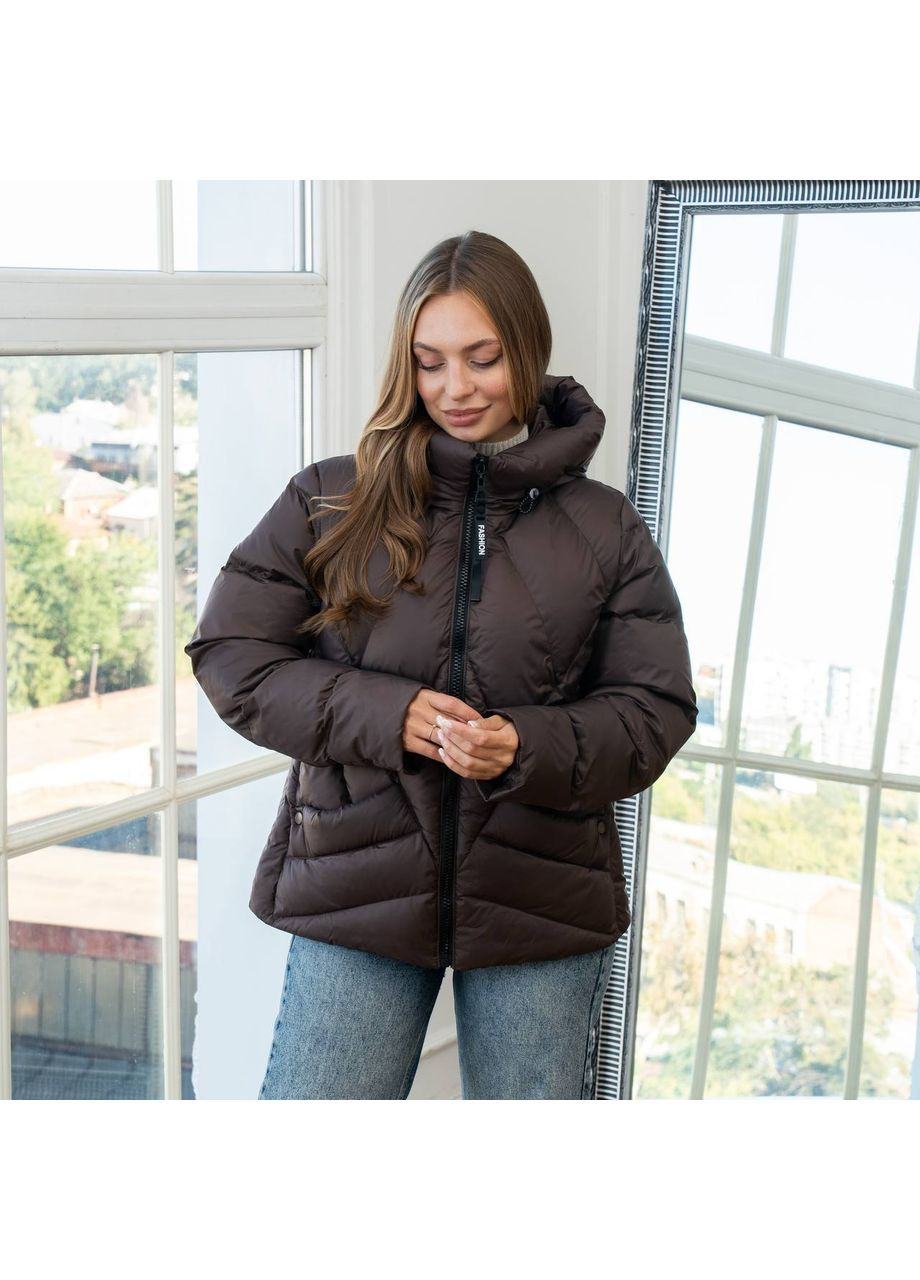 Коричневая зимняя куртка зимняя женская SK