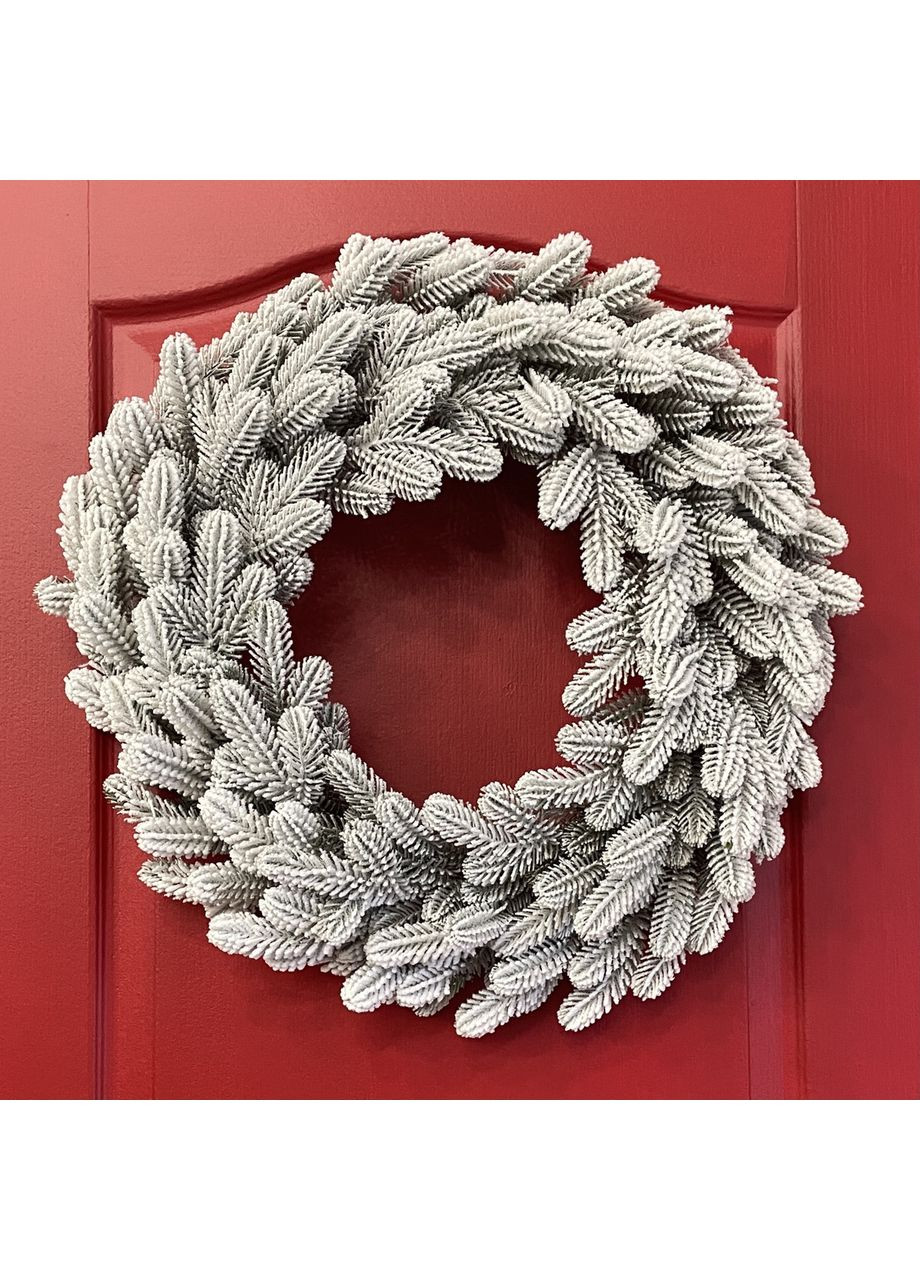 Венок хвойный рождественский Traditional литой d-40 см заснеженный HVOYA (366963773)