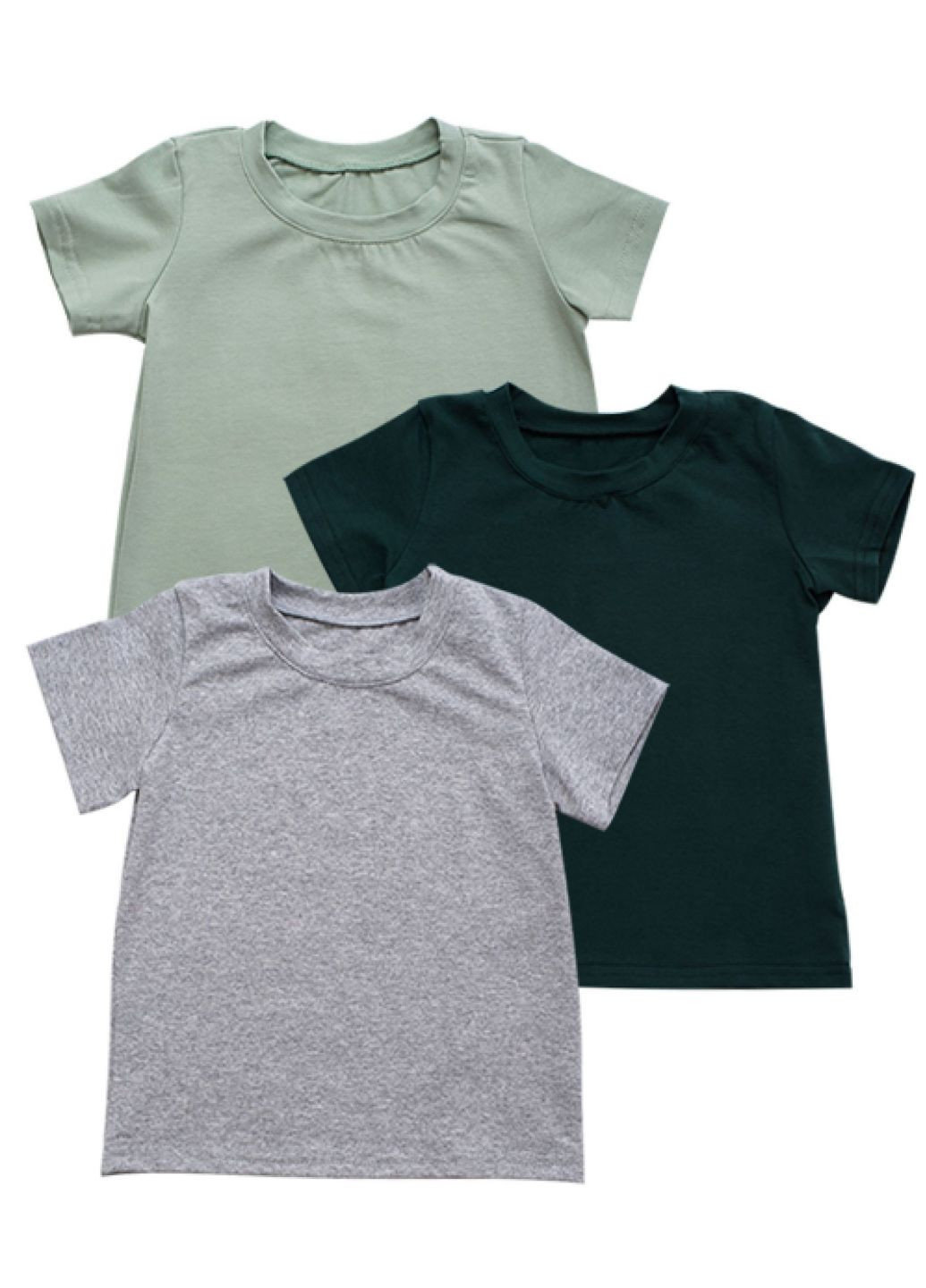Оливкова демісезонна комплект дитячих футболок 3 шт Malwel