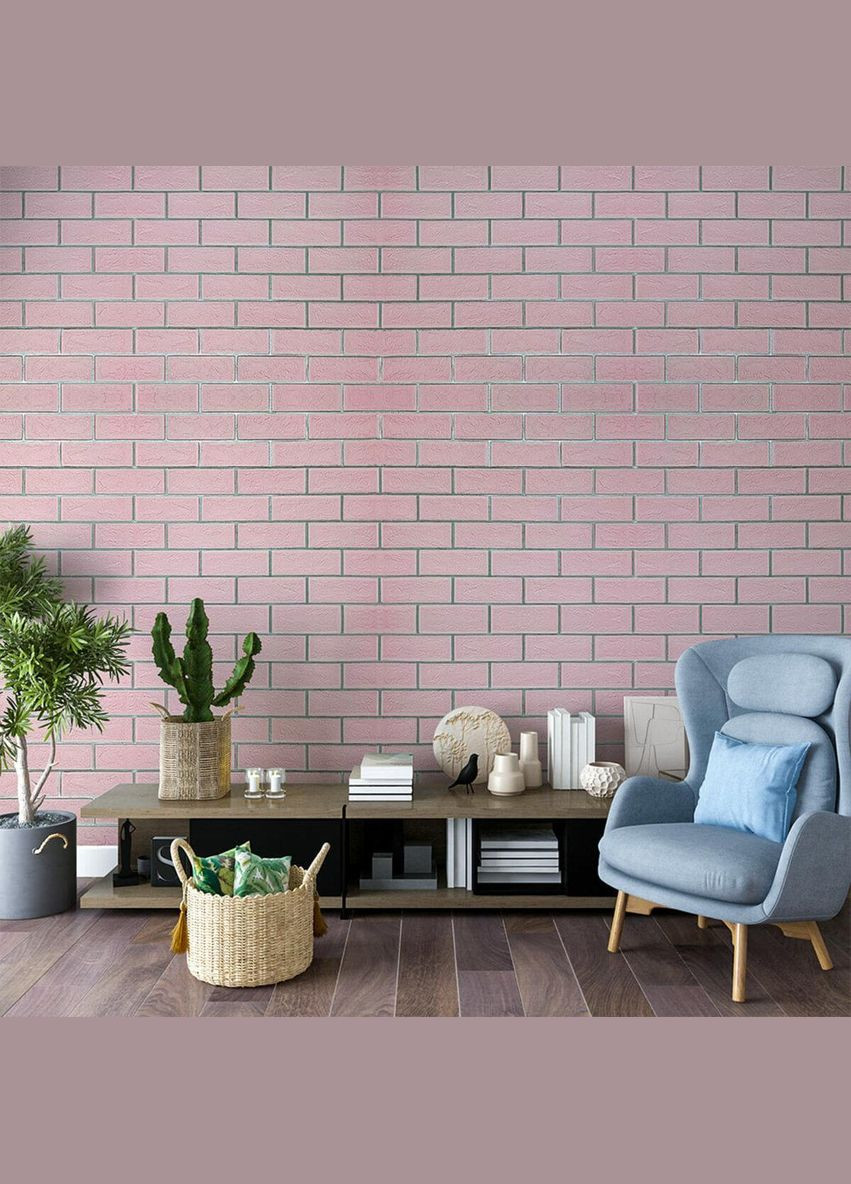 Панель стеновая 70*70cm*5mm розовый кирпич с серебром (D) SW00001501 Sticker Wall (300242230)