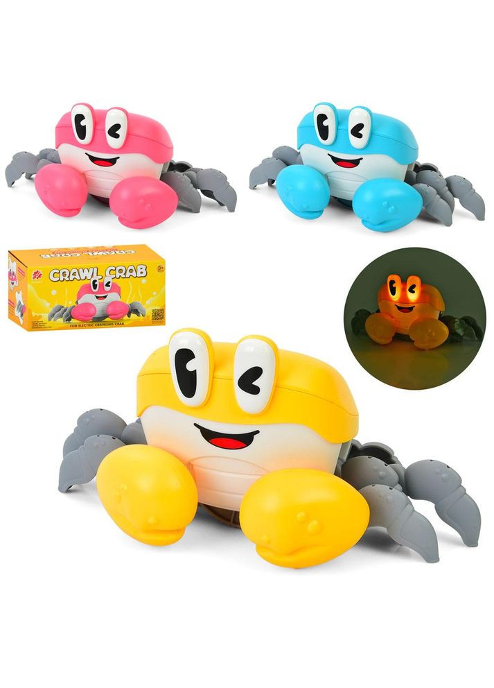 Музична іграшка краб, ходить і танцює, три кольори, музика, батарейки, коробка, 23-11,5-12,5 см (S-003A) No Brand (332944715)