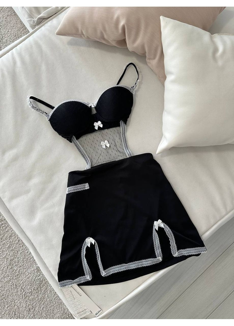 Чорний демісезонний жіночий рольовий костюм | чорна спокуса Vital-Textile 130/44