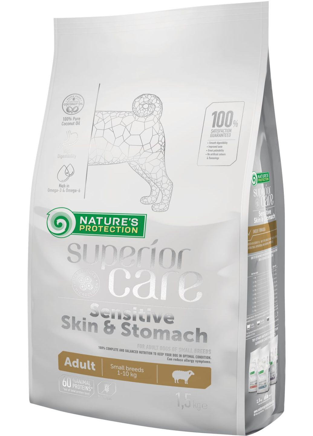 Сухой корм для собак Superior Care Sensitive Skin&Stomach Adult Small Breeds 1.5 кг (4771317457943) Nature's Protection (316653156)