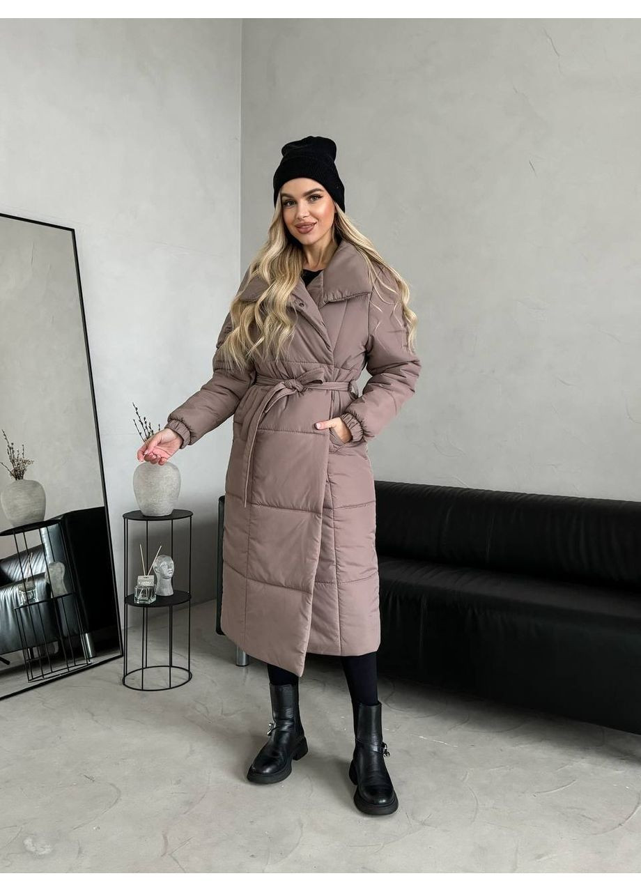 Темно-бежевое Женское зимнее пальто Osoblyva