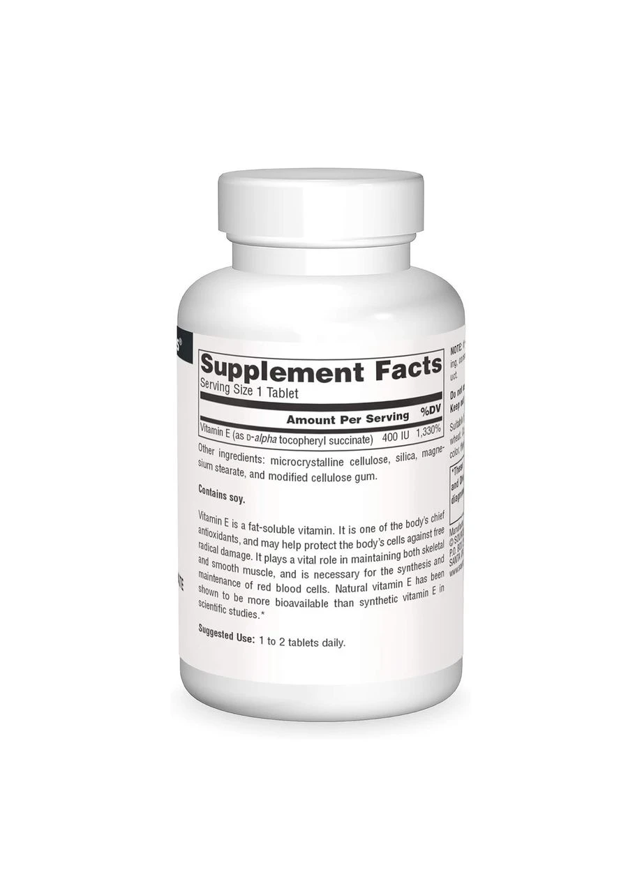 Vitamin E 400 IU D-Alpha Tocopherol - 100 tabs Source Naturals (392264620)