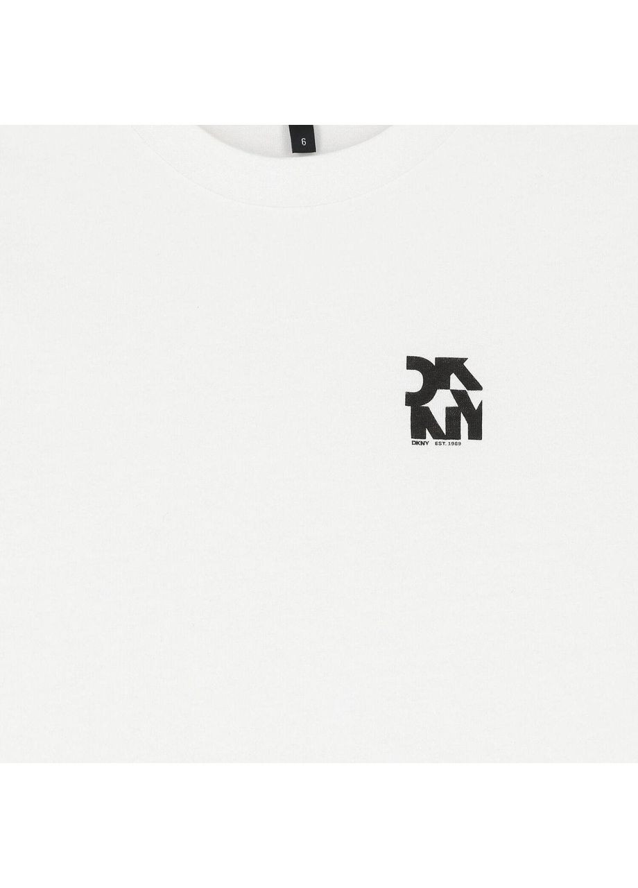 Біла демісезонна футболка, арт. 62297, unisex, білий, 7-8 років, 124 см DKNY