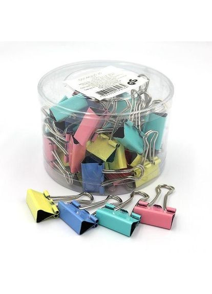 Биндер 25 мм пастельные цвета в банке (48) DSCN5235-25 No Brand (322577503)