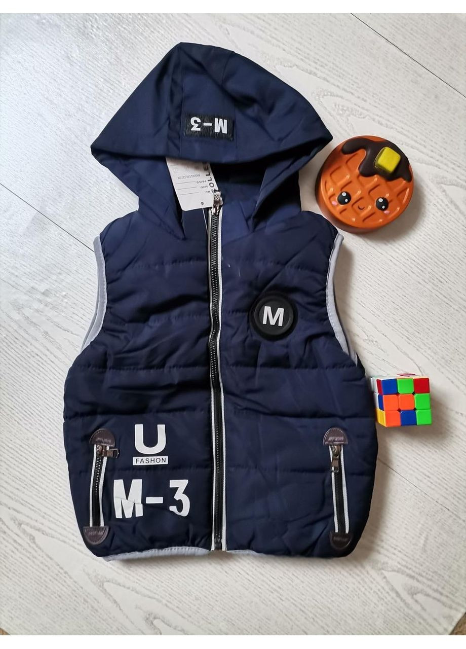Демисезонный жилет детский для мальчика на 5 лет, темно-синего цвета. Kids (370438944)