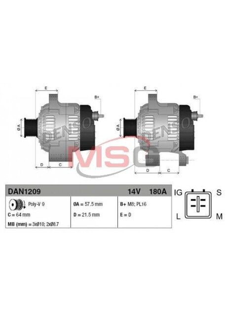 Генератор Denso (367033006)
