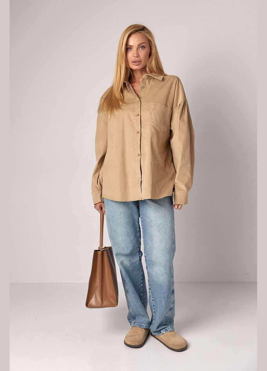 Вельветова жіноча сорочка оверсайз No Brand (304792044)