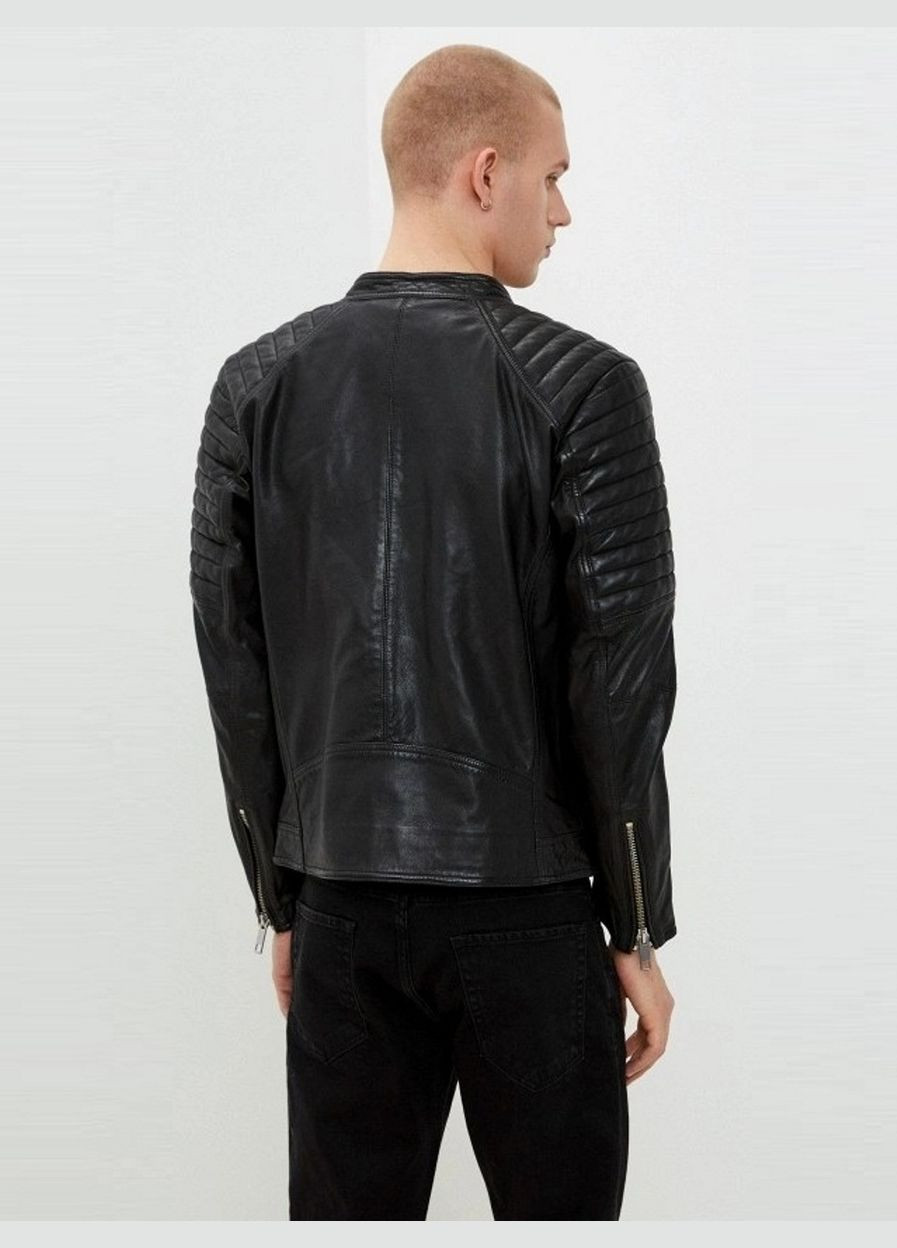 Чорна шкіряна куртка Antony Morato