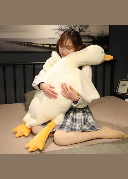 Гигантская мягкая плюшевая игрушка Гусь 110 см белый No Brand (326599429)