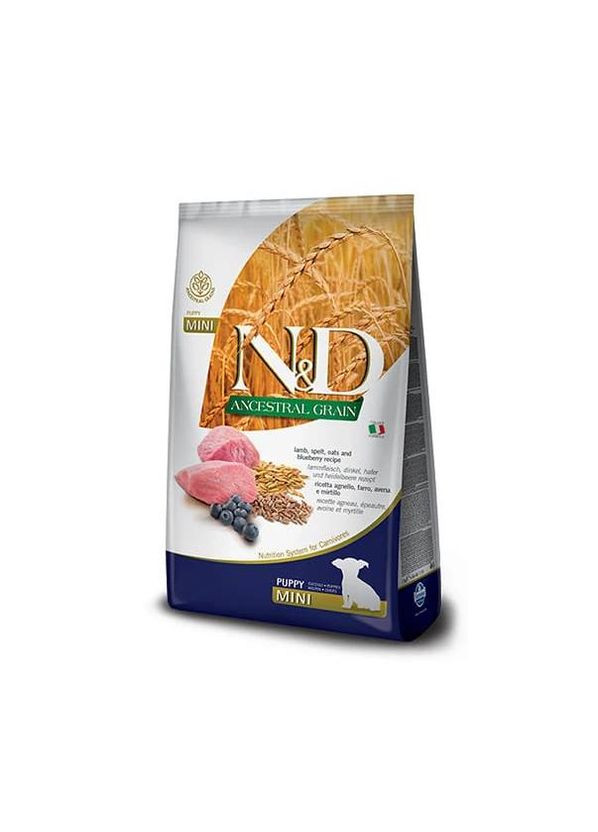 Низкозерновой сухой корм для щенков мелких пород с ягненком и черникой 7 кг (8010276035103) Farmina (364787614)