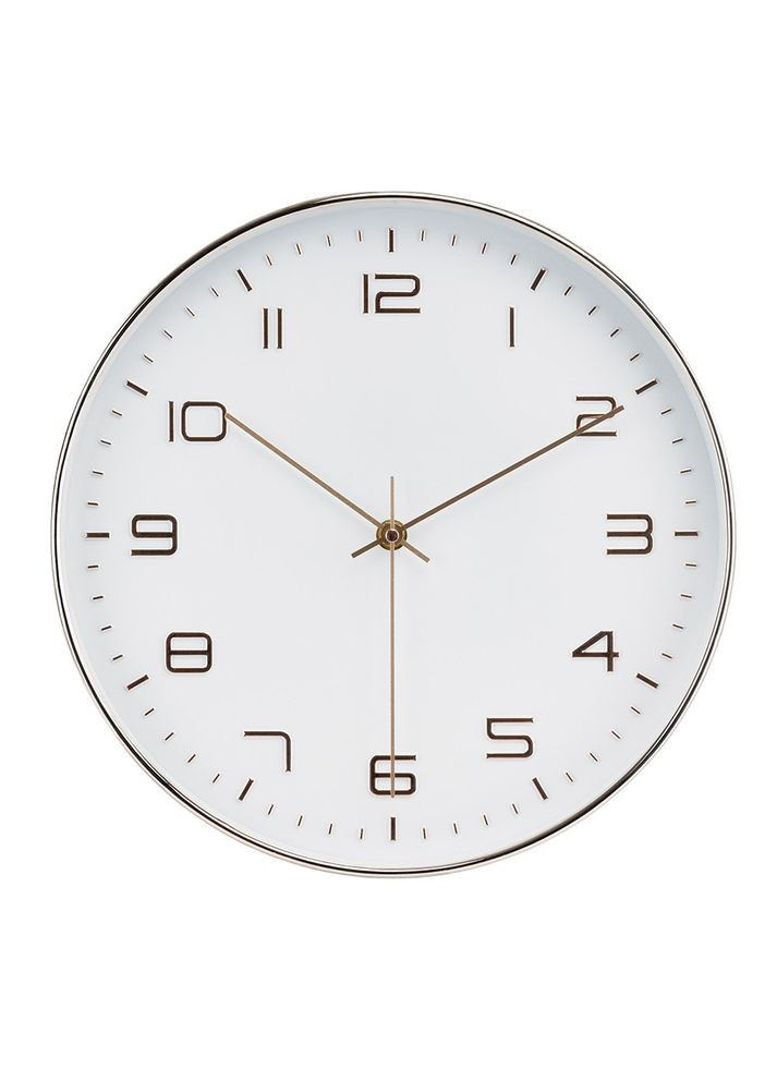 Годинник настінний Класика 30 см 12016-033 біло-золотий No Brand (322772478)