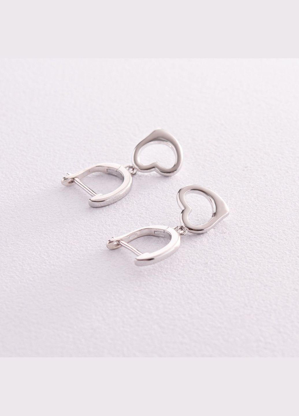 Сережки Сердечки у сріблі 123259 Oniks (264024181)