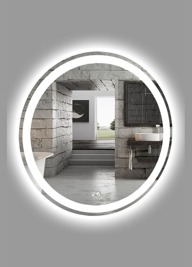 Зеркало Венеция (60 х 60) c LED- подсветкой и часами ХАСТ (302810603)