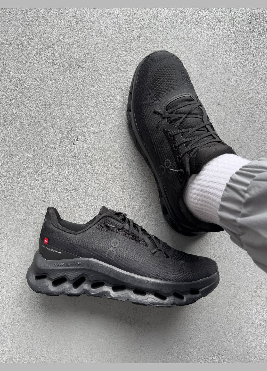 Чорні Осінні кросівки чоловічі loewe x cloudtilt total black | лоеве чорні No Brand